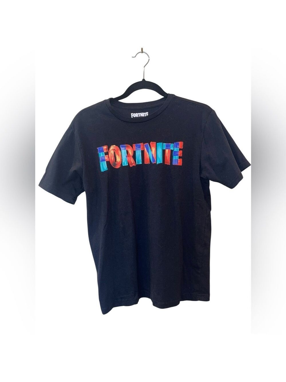 Fortnite Youth Boys Kids Graphic T-Shirt Black Rainbow Logo Video Game XXL (18) - Picture 1 of 4